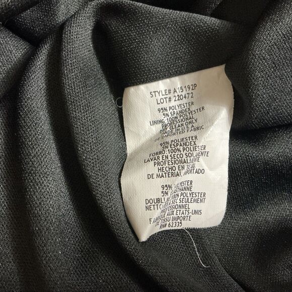 Betsy And Adam Black Mini Dress 10P Chiffon Overlay Sequin Shoulder Strap Lined - Picture 7 of 7